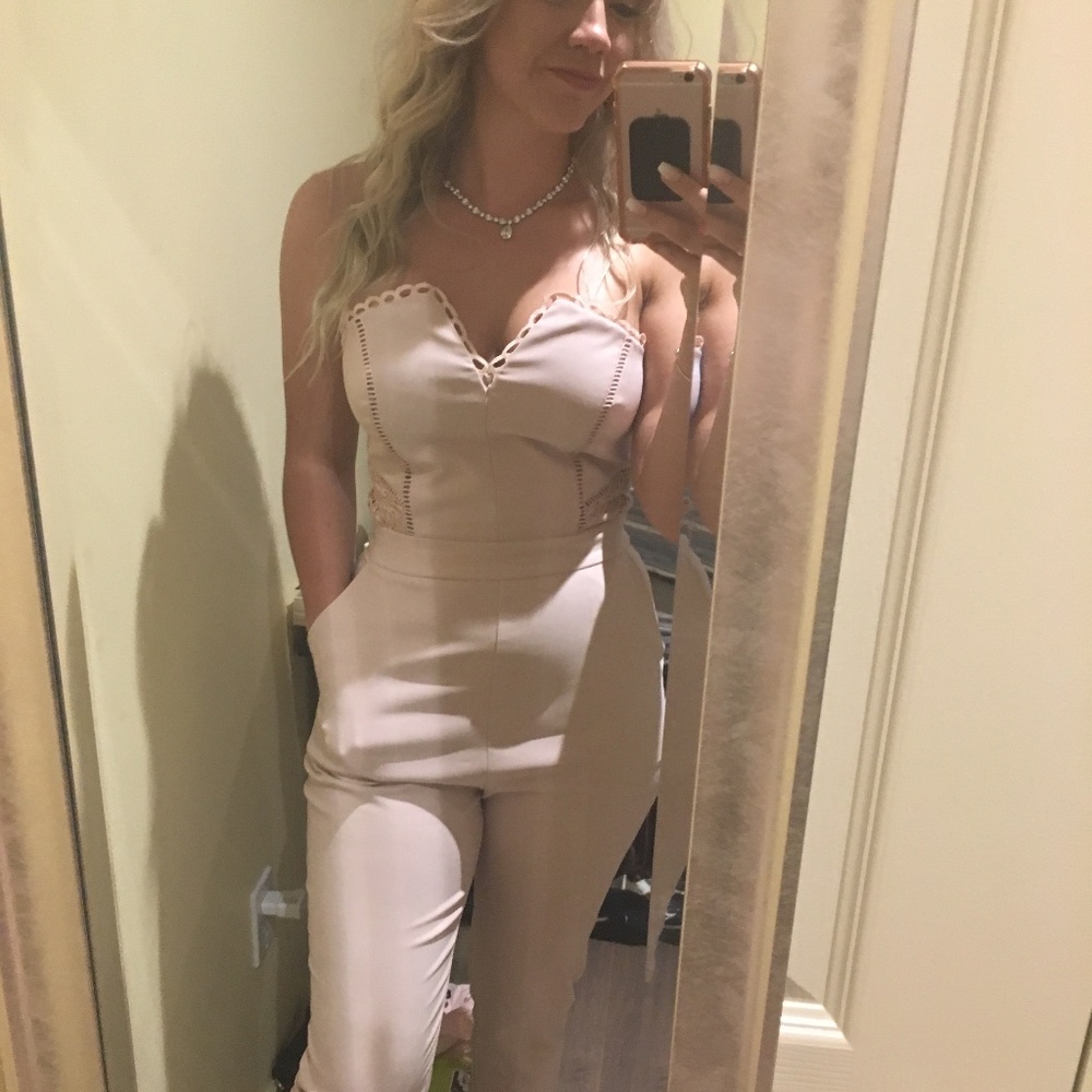 Harlan Blush Romper with boning and POCKETS